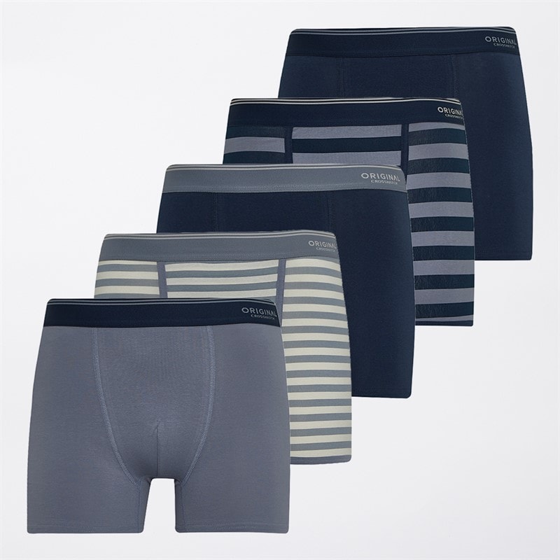 Crosshatch Mens Linatrix Five Pack Boxers Blue
