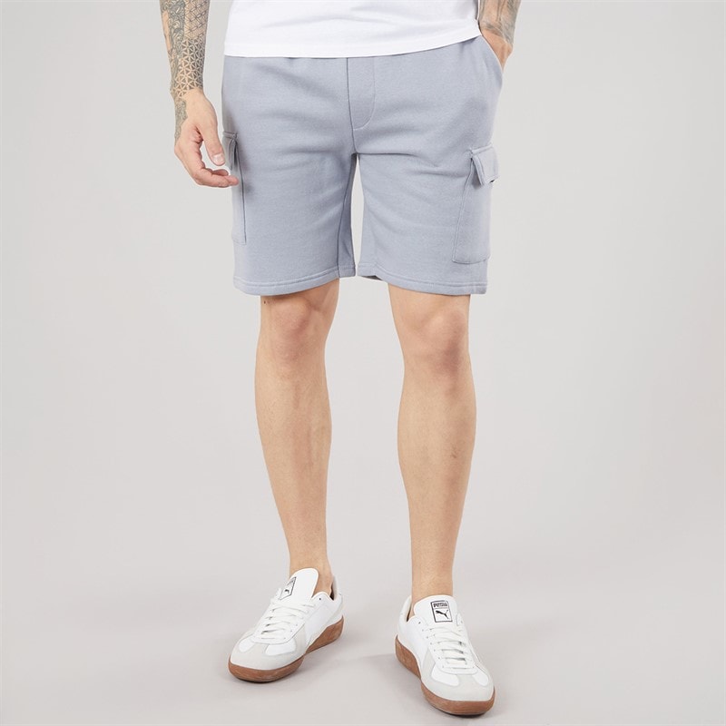 Crosshatch Mens Bardon Cargo Shorts Steel Blue