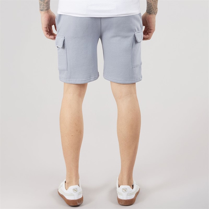 Crosshatch Mens Bardon Cargo Shorts Steel Blue - Image 2