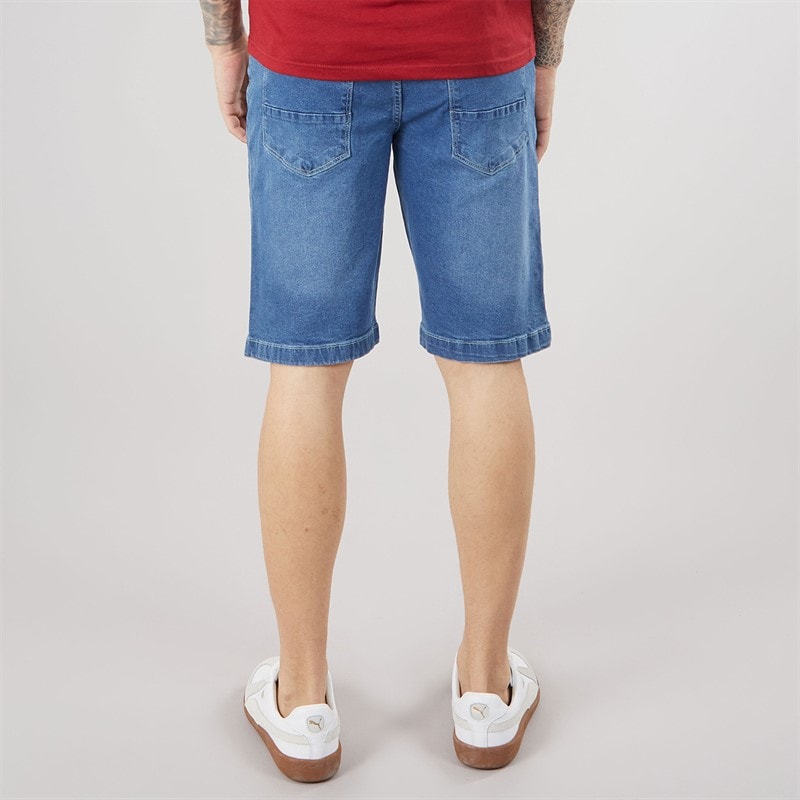 Crosshatch Mens Kamaline Denim Shorts Mid Wash - Image 2