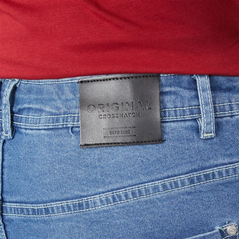 Crosshatch Mens Kamaline Denim Shorts Mid Wash - Image 3