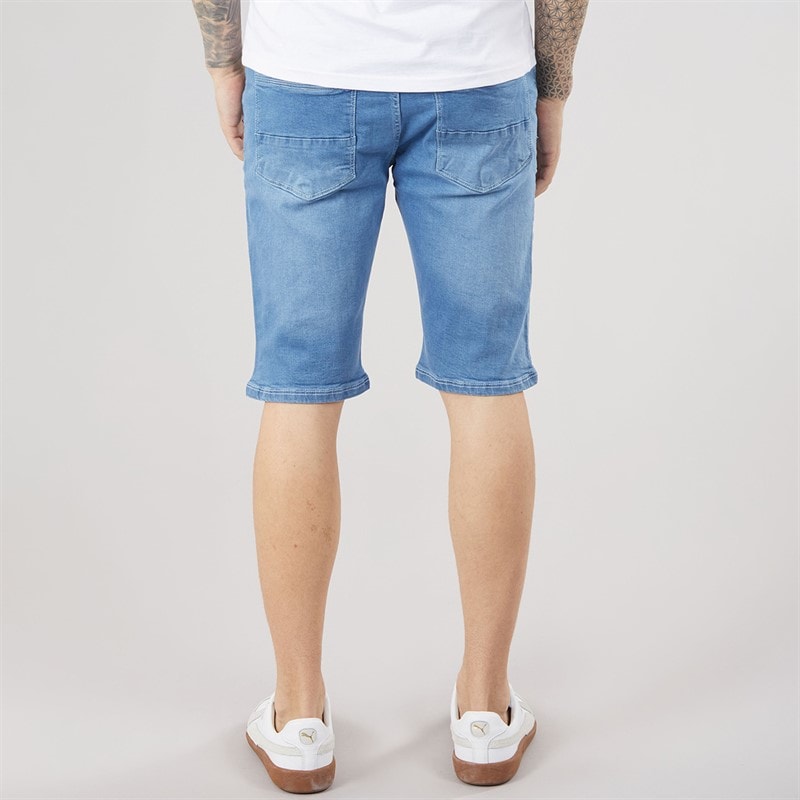 Crosshatch Mens Hammersmith Denim Shorts Light Wash - Image 2
