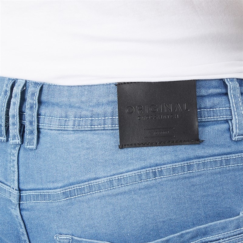 Crosshatch Mens Hammersmith Denim Shorts Light Wash - Image 3