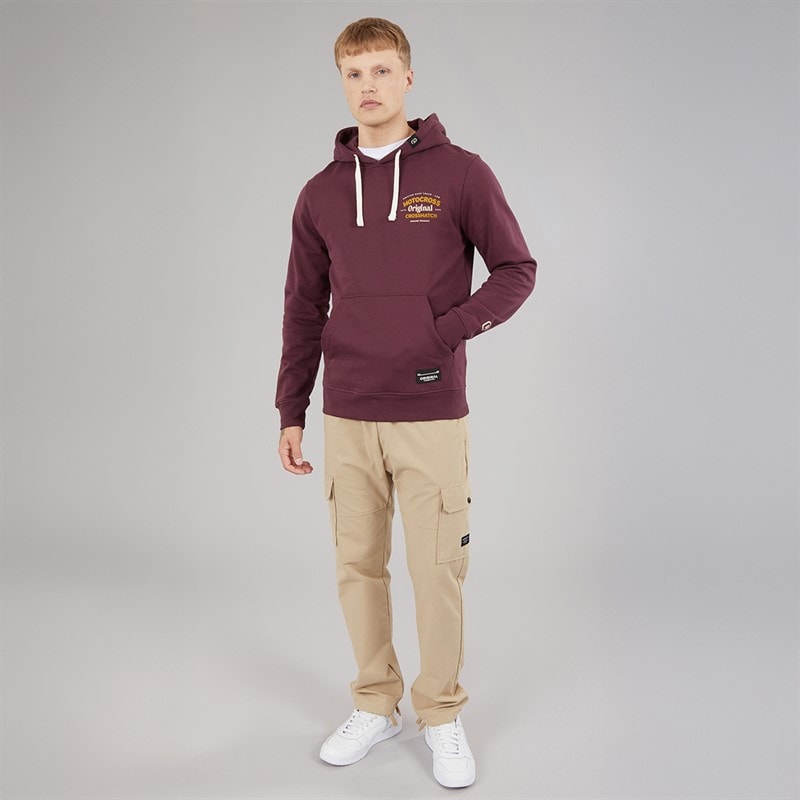Crosshatch Mens Motocross Hoodie Wine - Image 4