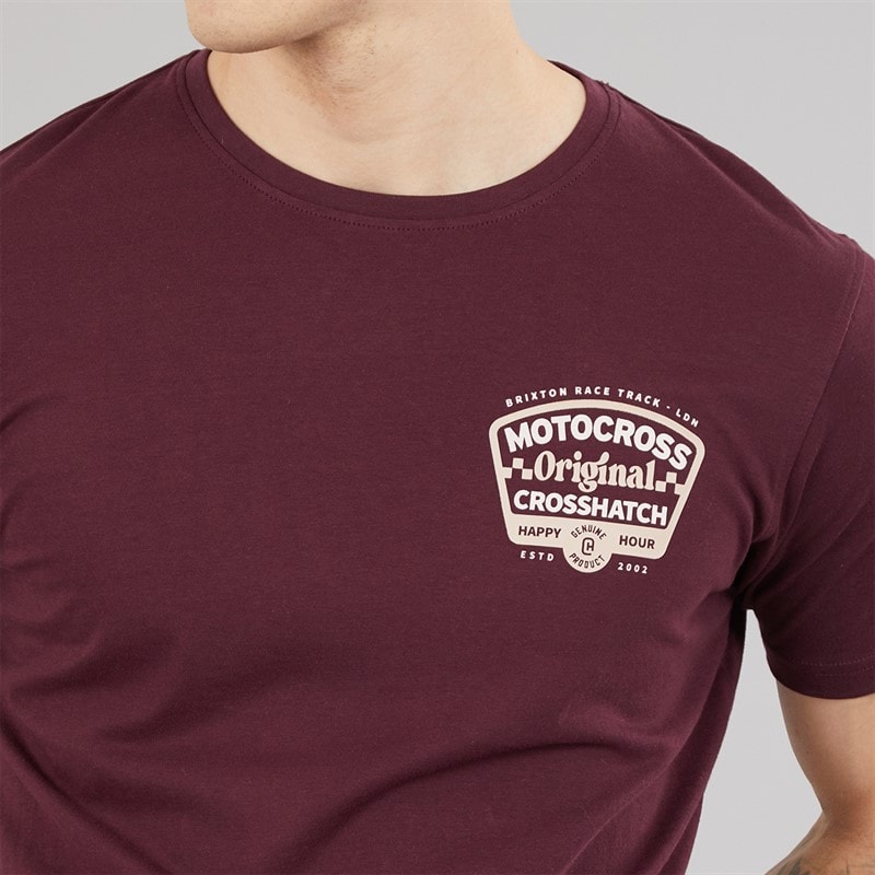 Crosshatch Mens Motocross T-Shirt Rasin - Image 3