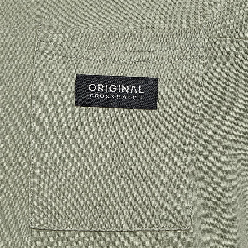 Crosshatch Mens Backdrafts T-Shirt Light Olive - Image 3
