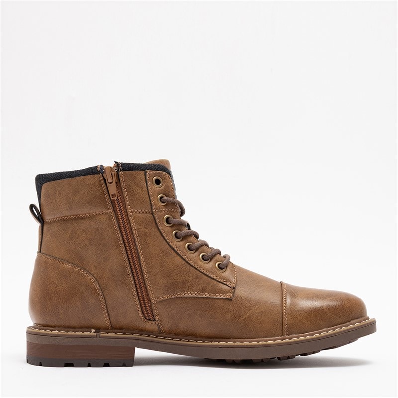 Deakins Mens Barried Strap Work Boots Tan - Image 3