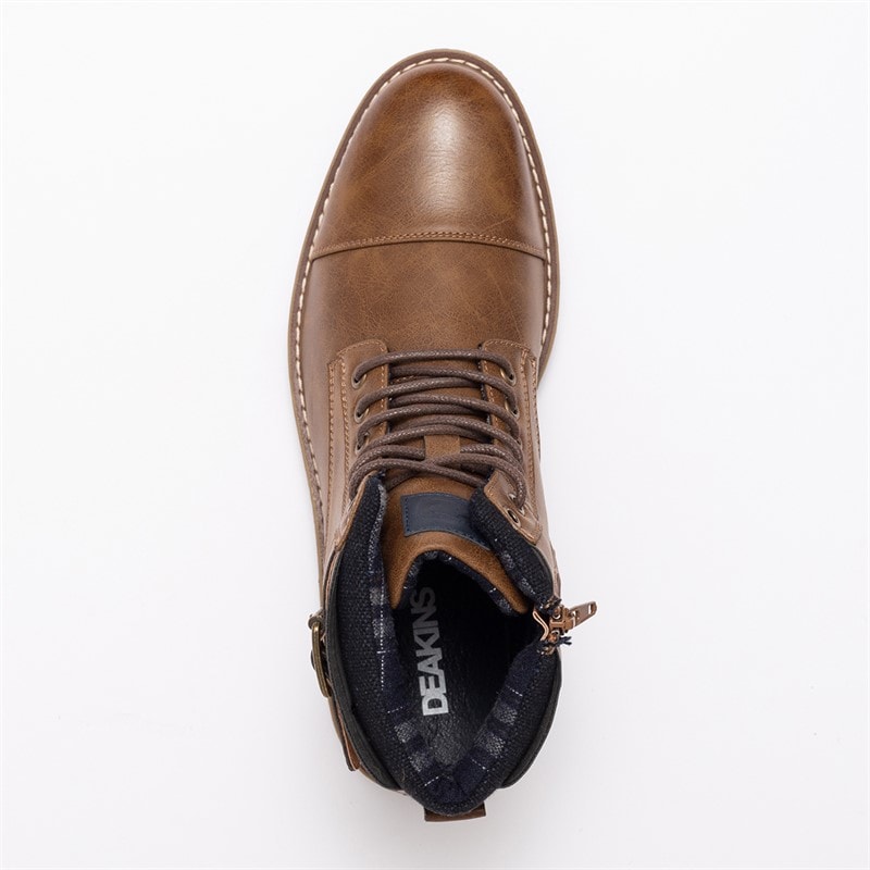 Deakins Mens Barried Strap Work Boots Tan - Image 5