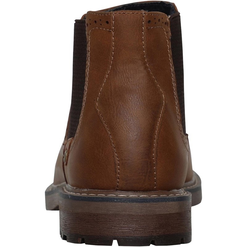 Deakins Mens Eastside Brogue Chelsea Boots Tan - Image 3