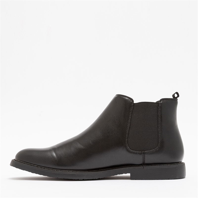 Deakins Mens Morley Chelsea Boots Black PU - Image 3