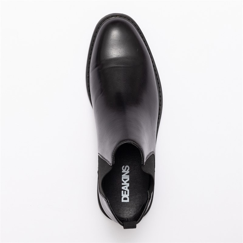 Deakins Mens Morley Chelsea Boots Black PU - Image 5