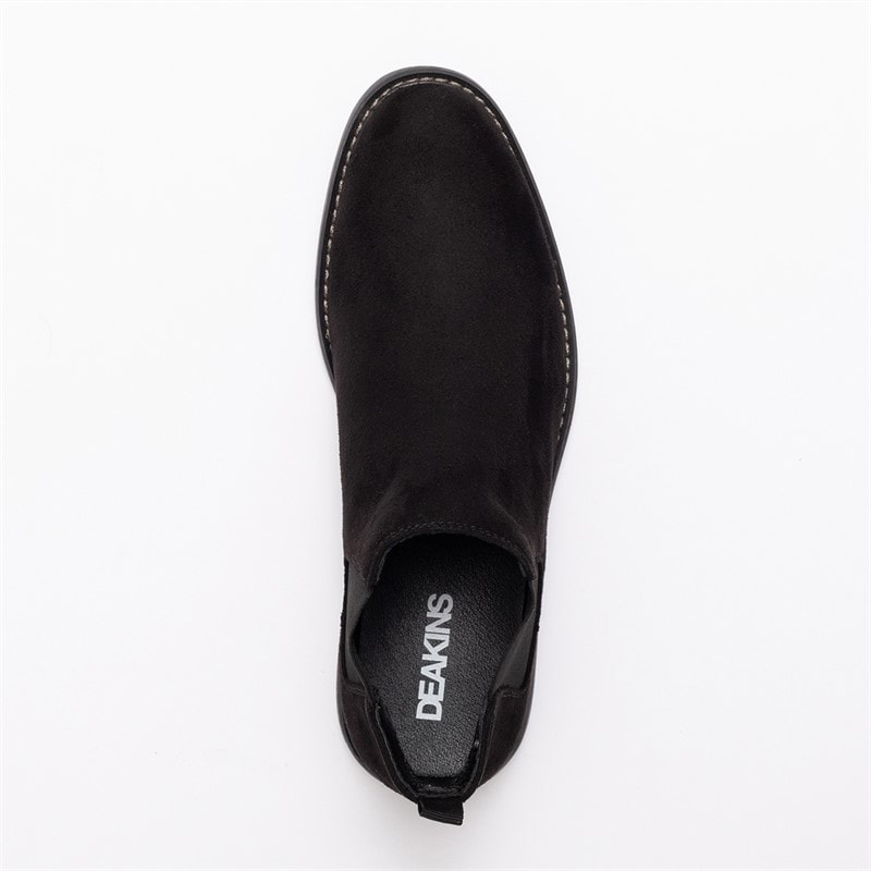 Deakins Mens Morley Chelsea Boots Black Suede - Image 5