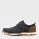 Deakins Mens Cambridge Shoes Navy/Tan