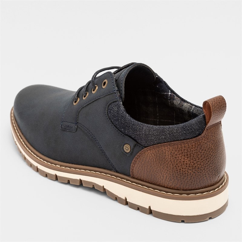 Deakins Mens Cambridge Shoes Navy/Tan - Image 5
