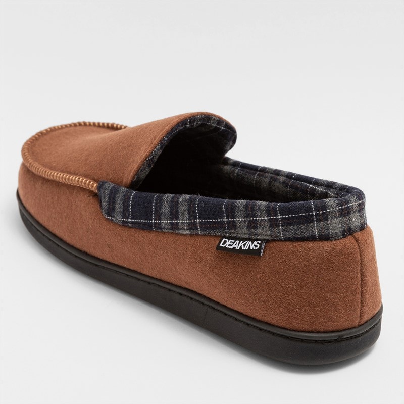 Deakins Mens Ryder Moccasin Slippers Tan - Image 3
