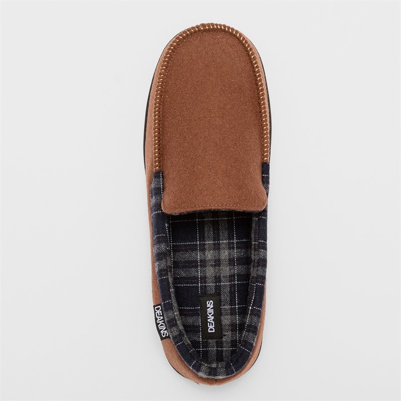 Deakins Mens Ryder Moccasin Slippers Tan - Image 4