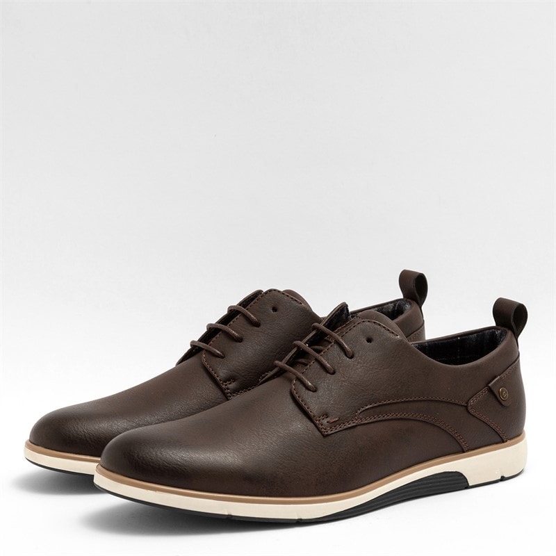 Deakins Mens Aiden Shoes Chocolate Brown PU - Image 1