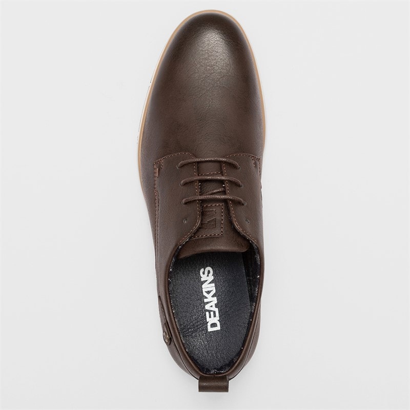Deakins Mens Aiden Shoes Chocolate Brown PU - Image 4