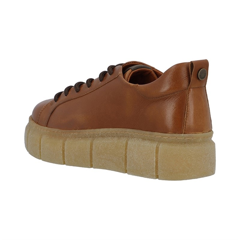 Ca'Shott Womens Casflora Long Lace Shoes Leather Cognac - Image 2