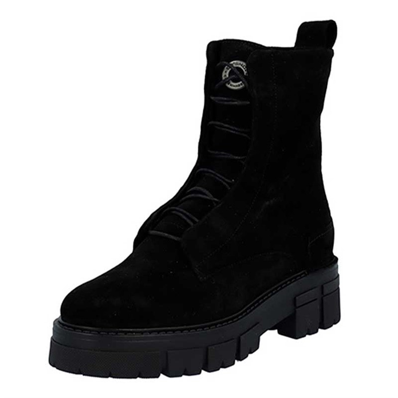 Ca'Shott Womens Casjida Lace Boots Black Suede - Image 2
