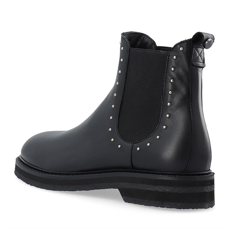 Ca'Shott Womens Casbetty Chelsea Boots W. Rivets Leather Black - Image 2