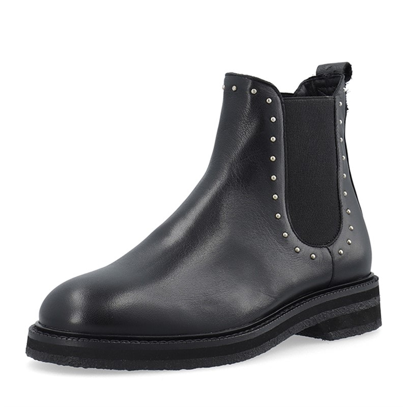 Ca'Shott Womens Casbetty Chelsea Boots W. Rivets Leather Black - Image 3