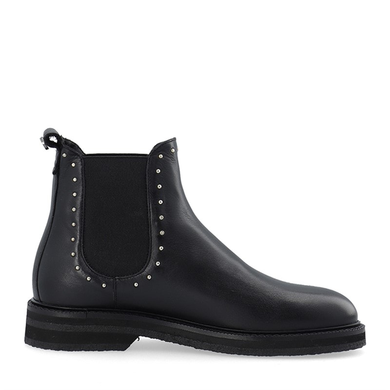 Ca'Shott Womens Casbetty Chelsea Boots W. Rivets Leather Black - Image 5