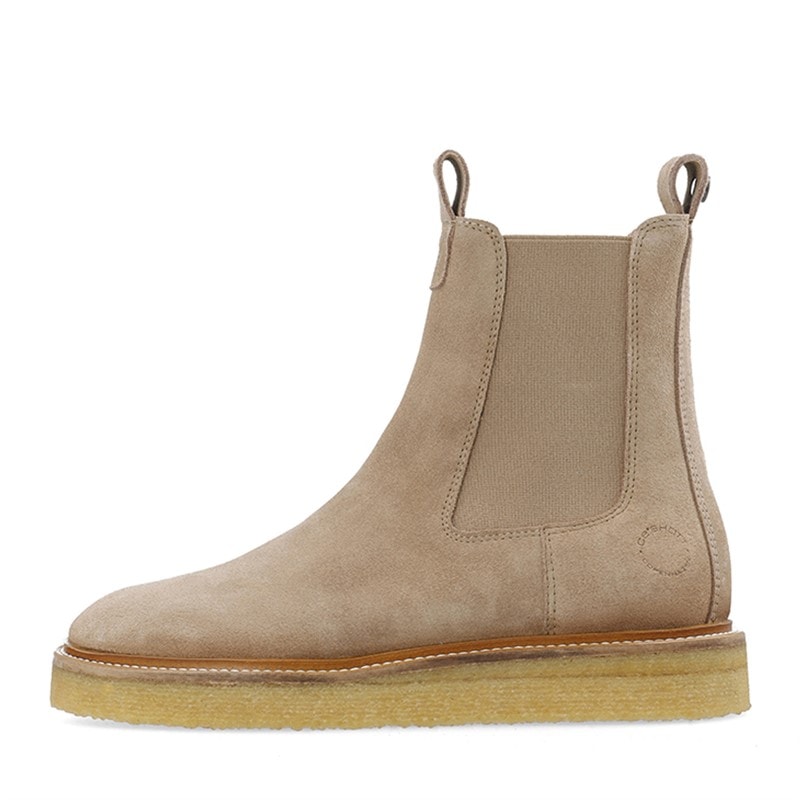 Ca'Shott Womens Casdea Chelsea Boots Suede Beige - Image 1