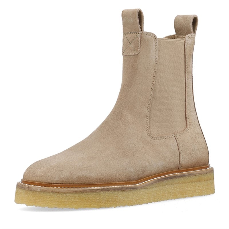 Ca'Shott Womens Casdea Chelsea Boots Suede Beige - Image 3