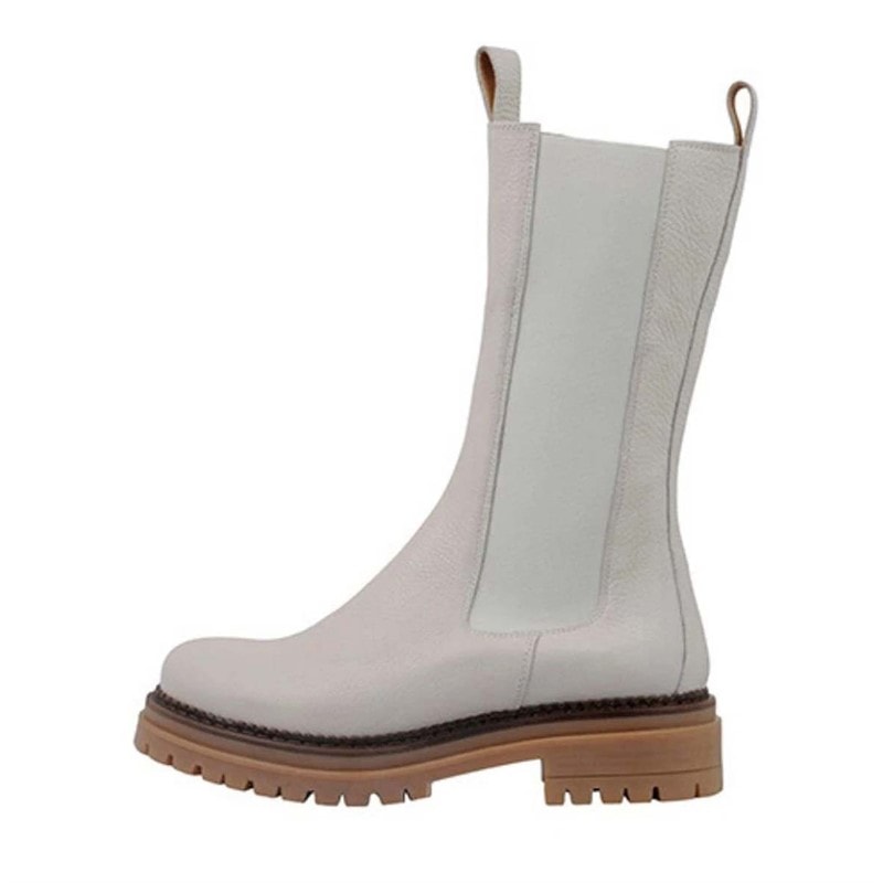 Ca'Shott Womens Cashannah Chelsea Boots High Cut Leather Picasso Beige