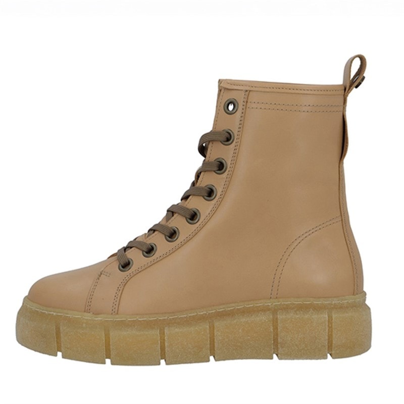 Ca'Shott Womens Casflora Lace Boots Leather Beige