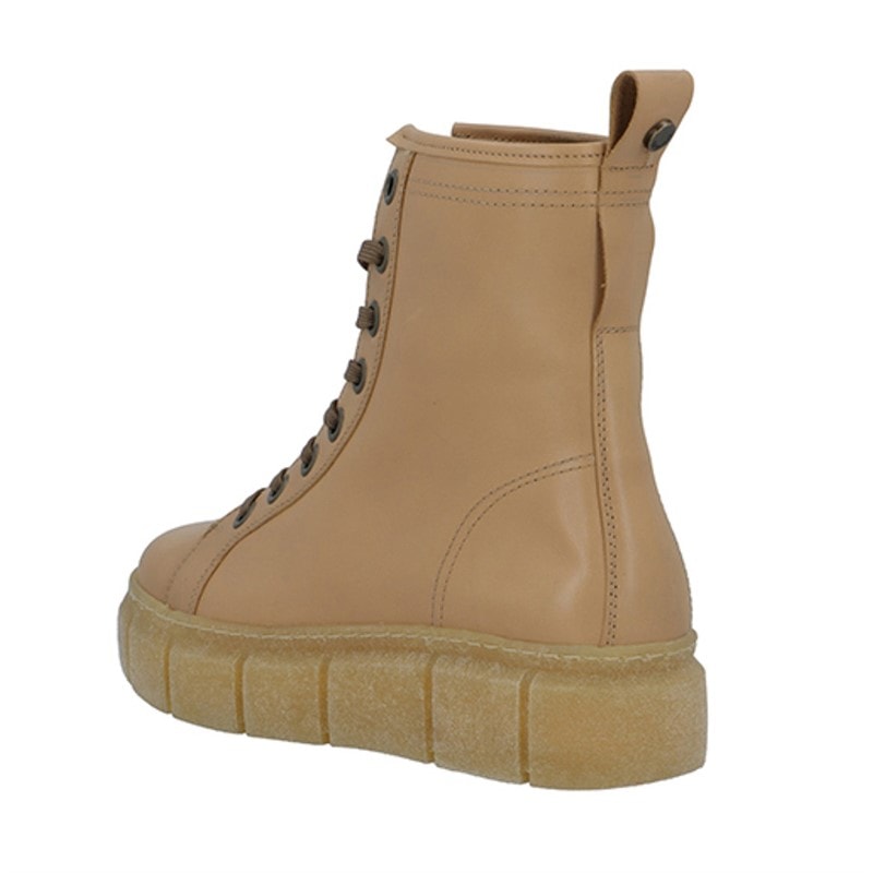 Ca'Shott Womens Casflora Lace Boots Leather Beige - Image 2