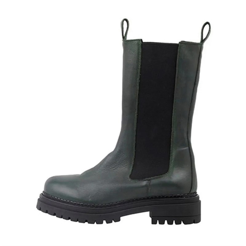 Ca'Shott Womens Cashannah Chelsea Boots High Cut Leather Dark Green Delfi