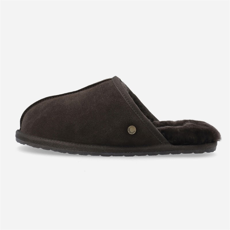Ca'Shott Womens Caslynn Home Suede Slippers Dark Brown - Image 2