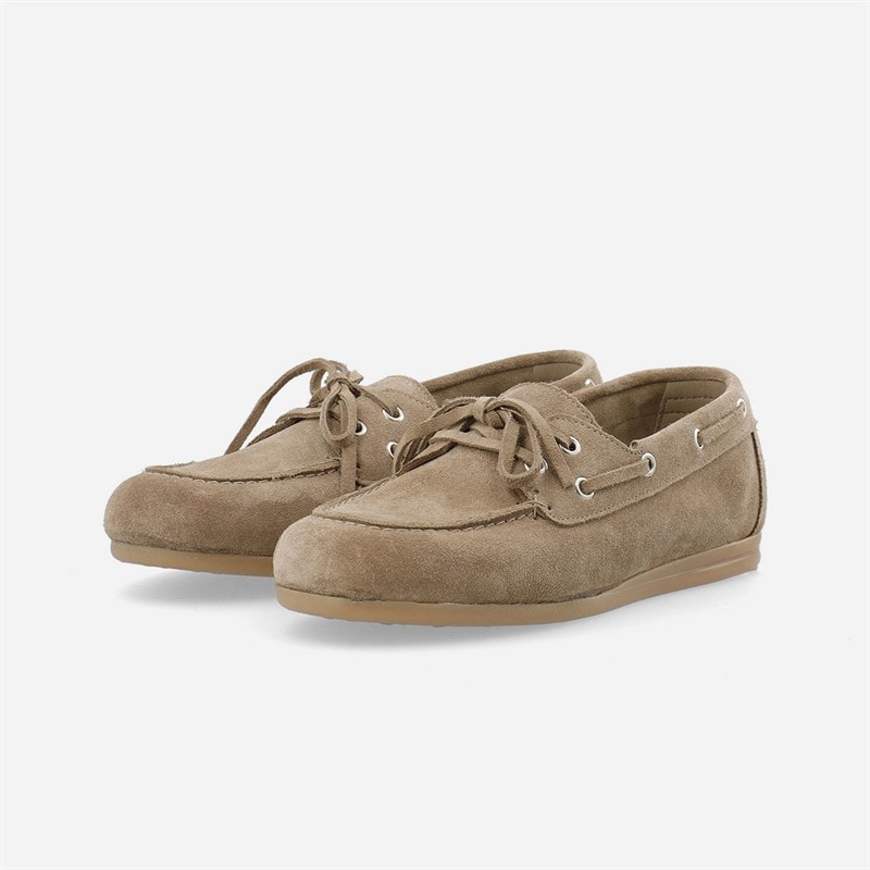 Ca'Shott Womens Cascille Suede Boat Shoes Sand - Image 2