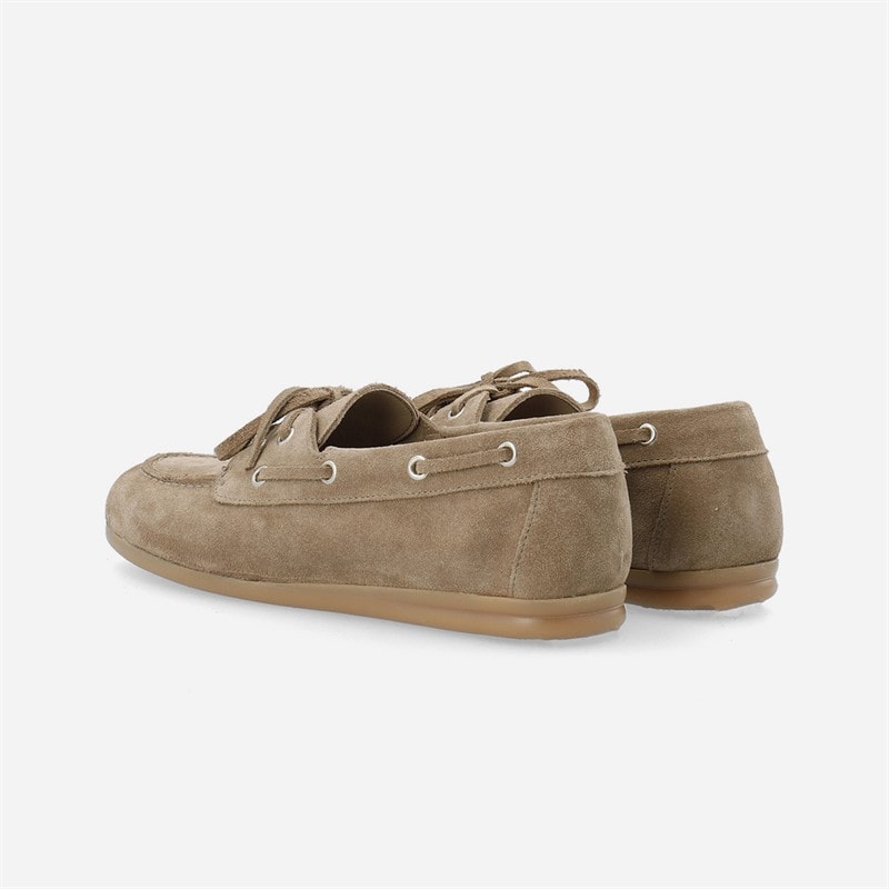Ca'Shott Womens Cascille Suede Boat Shoes Sand - Image 3