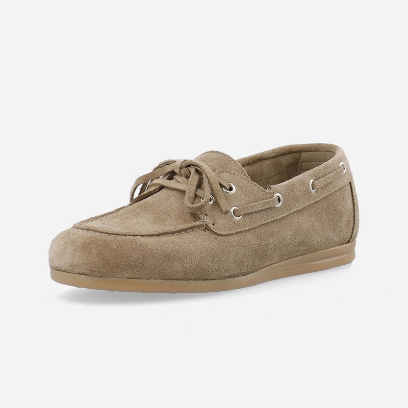 Ca'Shott Womens Cascille Suede Boat Shoes Sand - Image 5