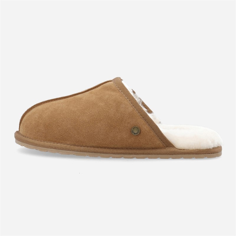 Ca'Shott Womens Caslynn Home Suede Slippers Tan - Image 2