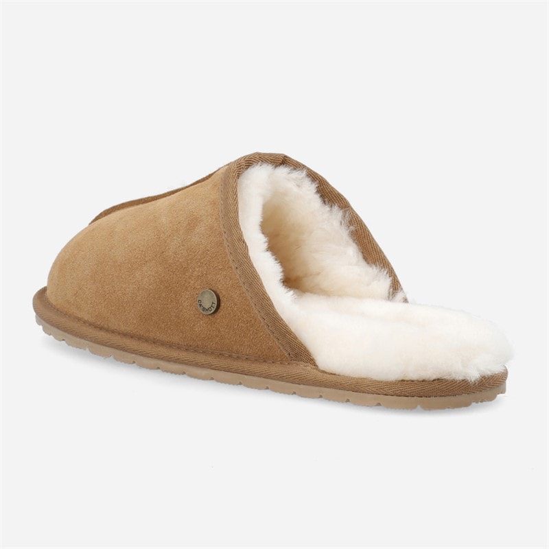 Ca'Shott Womens Caslynn Home Suede Slippers Tan - Image 3