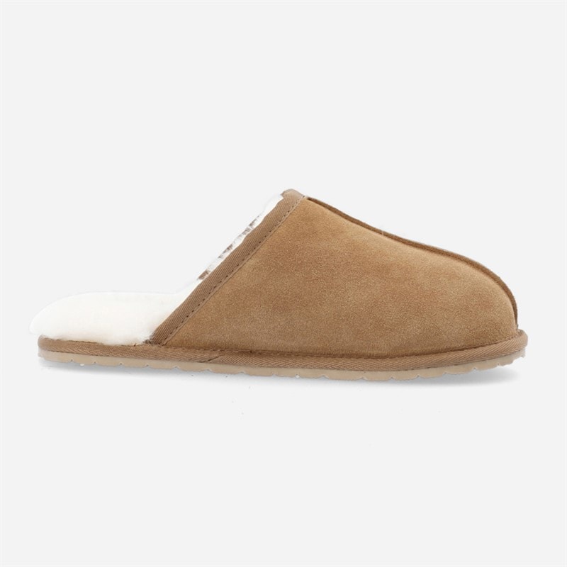 Ca'Shott Womens Caslynn Home Suede Slippers Tan - Image 5