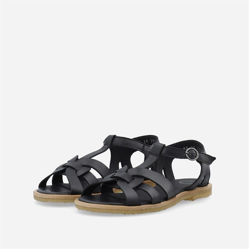 Ca'Shott Womens Casgitta Feminine Leather Sandals Black - Image 2