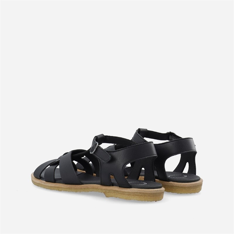 Ca'Shott Womens Casgitta Feminine Leather Sandals Black - Image 3