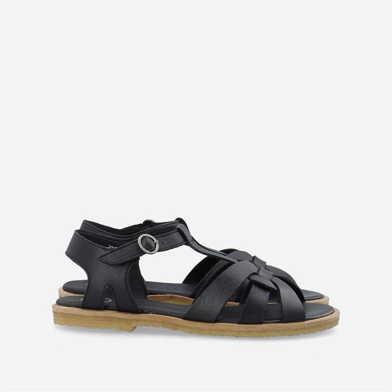 Ca'Shott Womens Casgitta Feminine Leather Sandals Black - Image 4