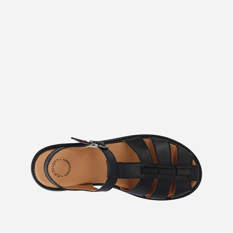 Ca'Shott Womens Casgrace Leather Fisherman Sandals Black - Image 4