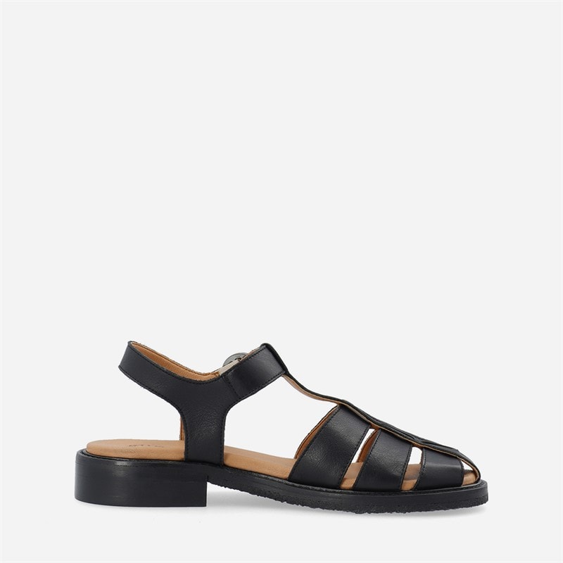 Ca'Shott Womens Casgrace Leather Fisherman Sandals Black - Image 5