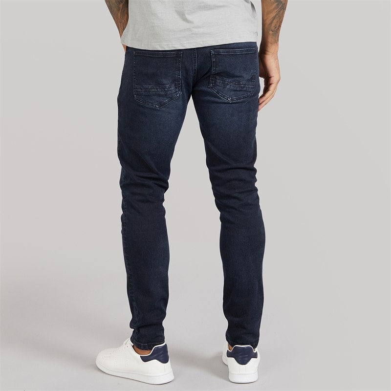 Duck And Cover Mens Maylead Slim Fit Jeans Blue Black - Image 2