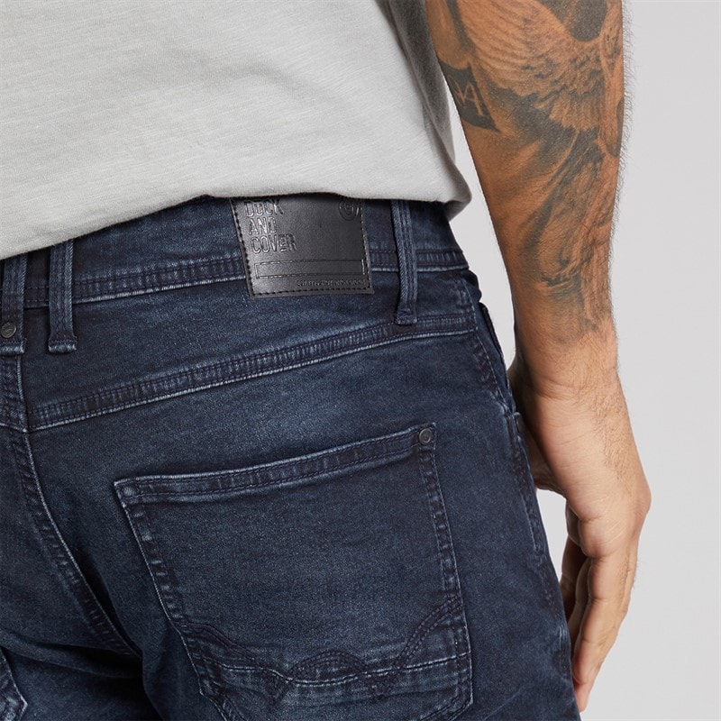 Duck And Cover Mens Maylead Slim Fit Jeans Blue Black - Image 3