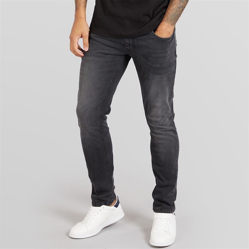 Duck And Cover Mens Maylead Slim Fit Jeans Black