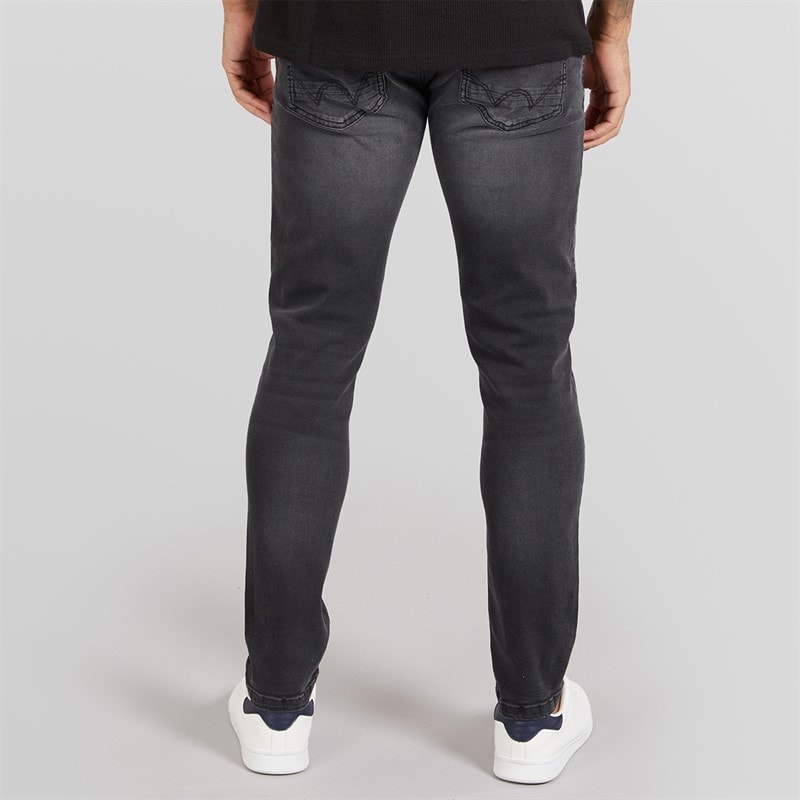Duck And Cover Mens Maylead Slim Fit Jeans Black - Image 2