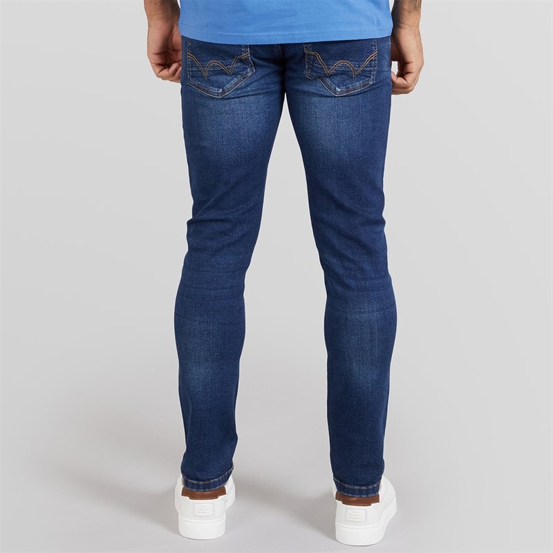 Duck And Cover Mens Maylead Slim Fit Jeans Dark Wash - Image 2